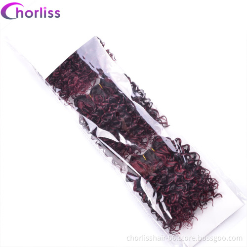 Wholesale Pure Dark Blonde Weave 105g/lot 3pcs/lot Afro Kinky Curly Hair Weaving Synthetic Hair Bundles Extensions Hair Weft